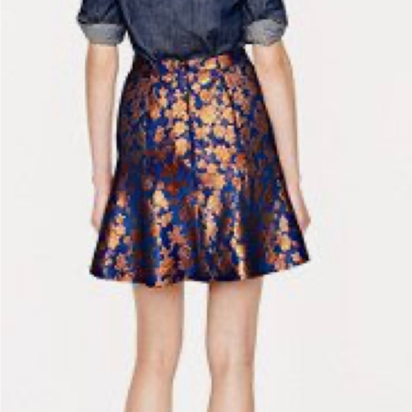 J. Crew Collection “In Bloom” skirt in navy and bronze. - Picture 3 of 6